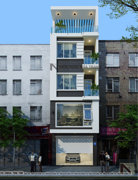 mẫu nhà phố 5 tầng hiện đại