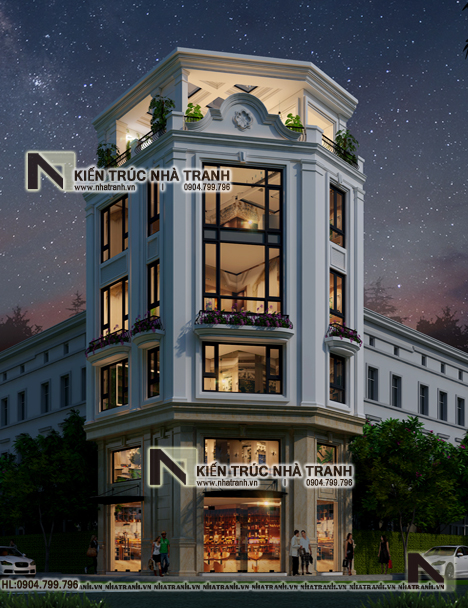 Ảnh: Công trình nhà lô ba mặt tiền - Mẫu thiết kế nhà ở kết hợp kinh doanh ở thành phố Nam Định.