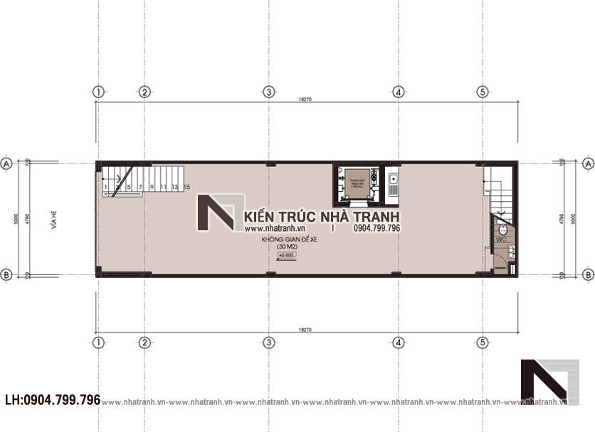 Ảnh: Mặt bằng quy hoạch tổng thể mẫu thiết kế nhà lô mặt tiền 5m 6 tầng 1 lửng có thang máy để ở kết hợp kinh doanh kiến trúc tân cổ điển NT - L3685